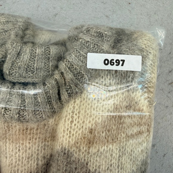 Vintage Islendingen Icelandic Wool Sweater Argyle Geometric Gray Beige Small - Picture 10 of 10